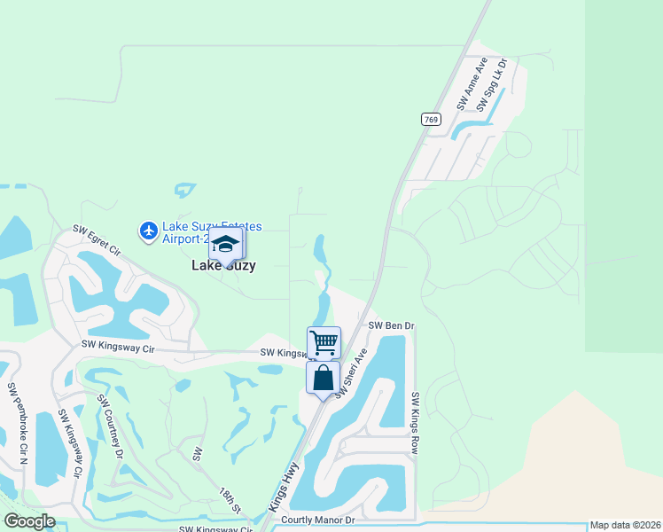 map of restaurants, bars, coffee shops, grocery stores, and more near 11700 Southwest Ben Drive in Lake Suzy