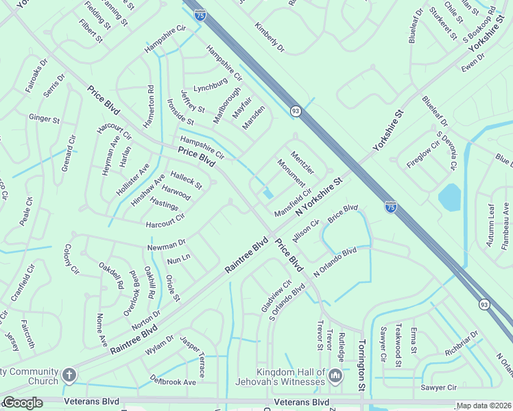 map of restaurants, bars, coffee shops, grocery stores, and more near Mansfield in North Port