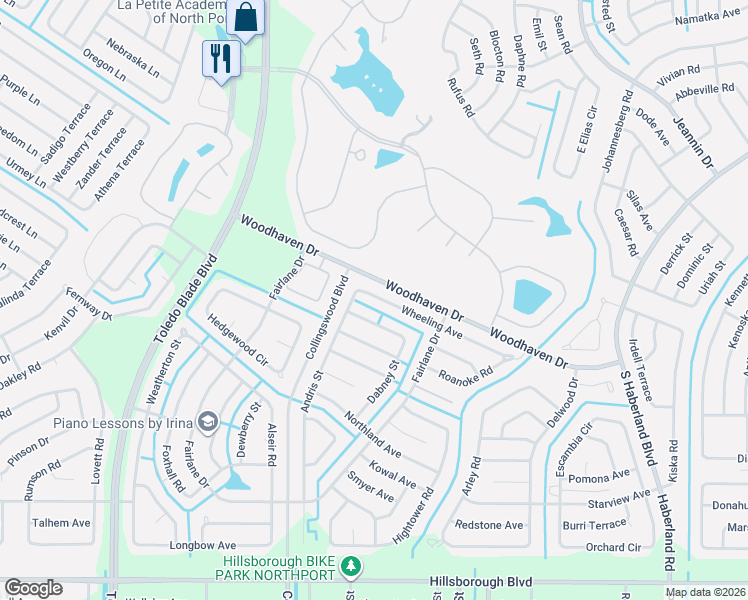 map of restaurants, bars, coffee shops, grocery stores, and more near 1882 Wheeling Avenue in North Port