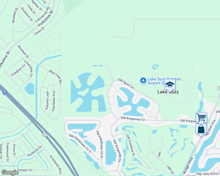 map of restaurants, bars, coffee shops, grocery stores, and more near 12274 Southwest Egret Circle in Lake Suzy