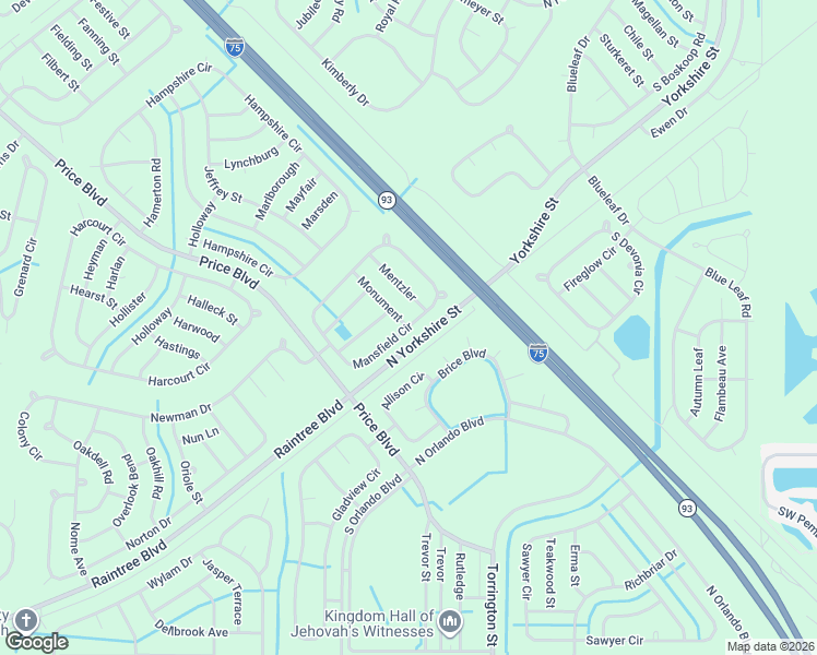 map of restaurants, bars, coffee shops, grocery stores, and more near Raintree Boulevard in North Port