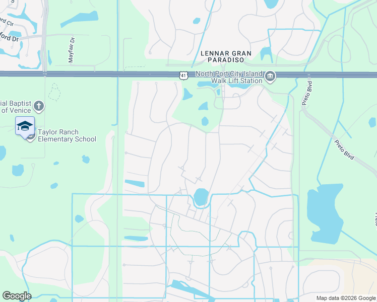map of restaurants, bars, coffee shops, grocery stores, and more near Rizzuto Street in Venice