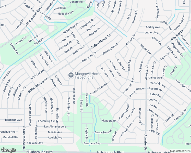 map of restaurants, bars, coffee shops, grocery stores, and more near 4210 Galvin Lane in North Port