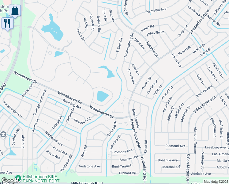 map of restaurants, bars, coffee shops, grocery stores, and more near 1899 Coconut Palm Circle in North Port