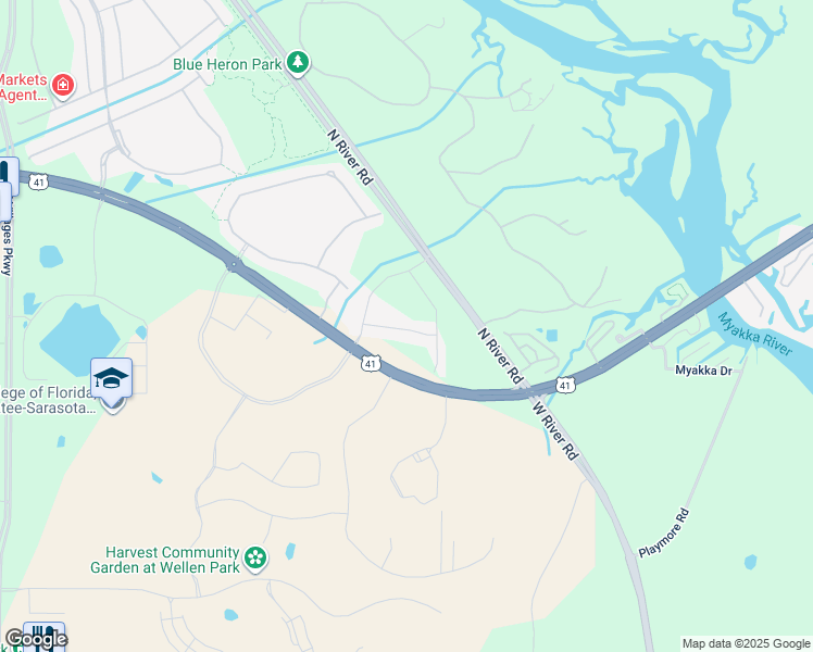 map of restaurants, bars, coffee shops, grocery stores, and more near 8717-9037 S Tamiami Trail in Venice