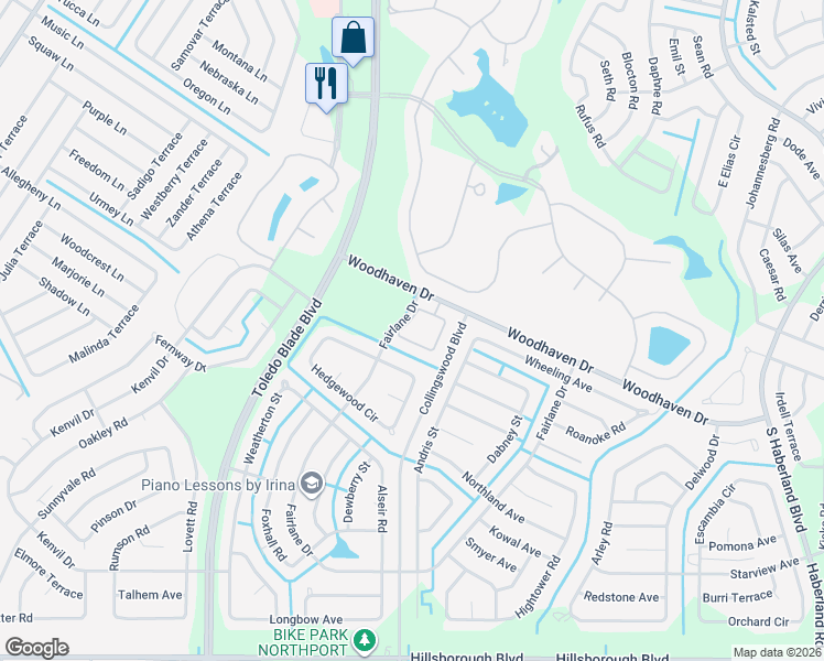 map of restaurants, bars, coffee shops, grocery stores, and more near 4421 Turnberry Circle in North Port