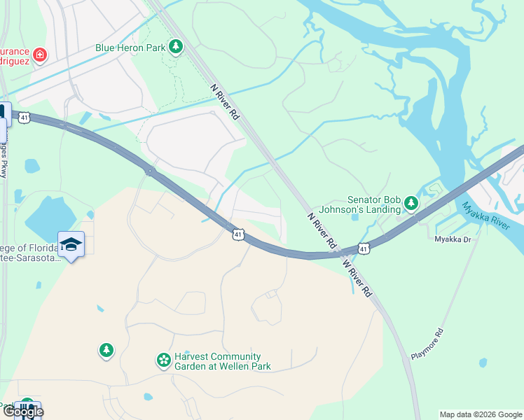map of restaurants, bars, coffee shops, grocery stores, and more near 8717-9037 S Tamiami Trail in Venice