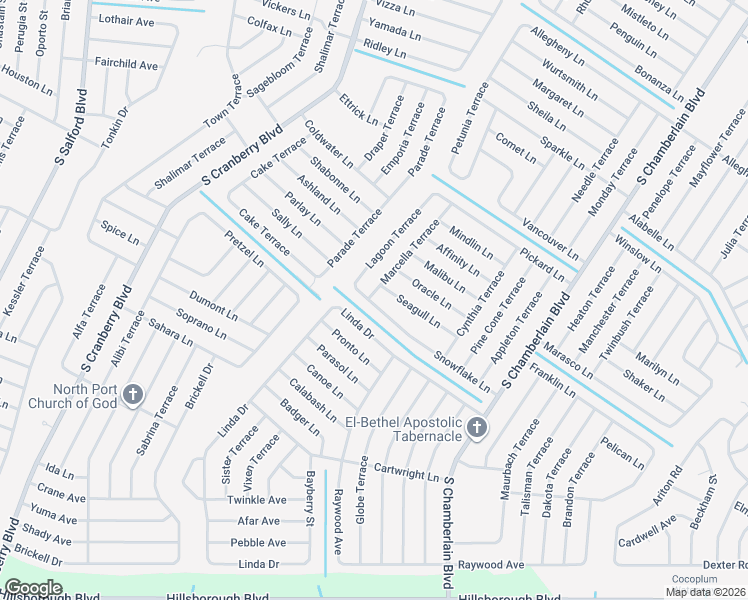 map of restaurants, bars, coffee shops, grocery stores, and more near 4511 Marcella Terrace in North Port