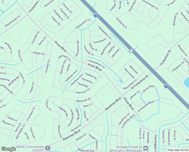 map of restaurants, bars, coffee shops, grocery stores, and more near 1842 Halleck Street in North Port