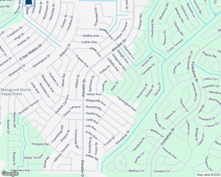 map of restaurants, bars, coffee shops, grocery stores, and more near 5366 Xyler Street in North Port