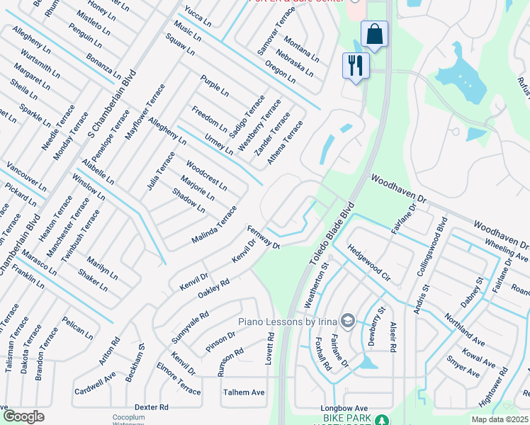 map of restaurants, bars, coffee shops, grocery stores, and more near 4244 Kenvil Drive in North Port