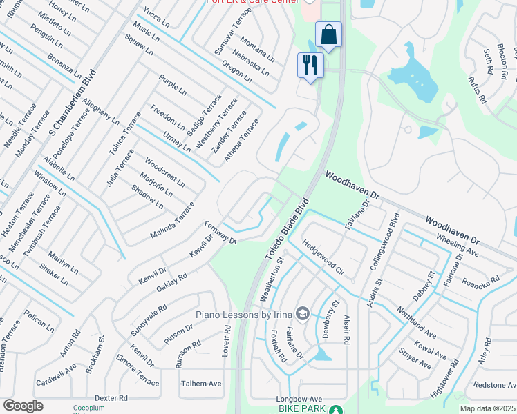 map of restaurants, bars, coffee shops, grocery stores, and more near 4178 Norris Terrace in North Port