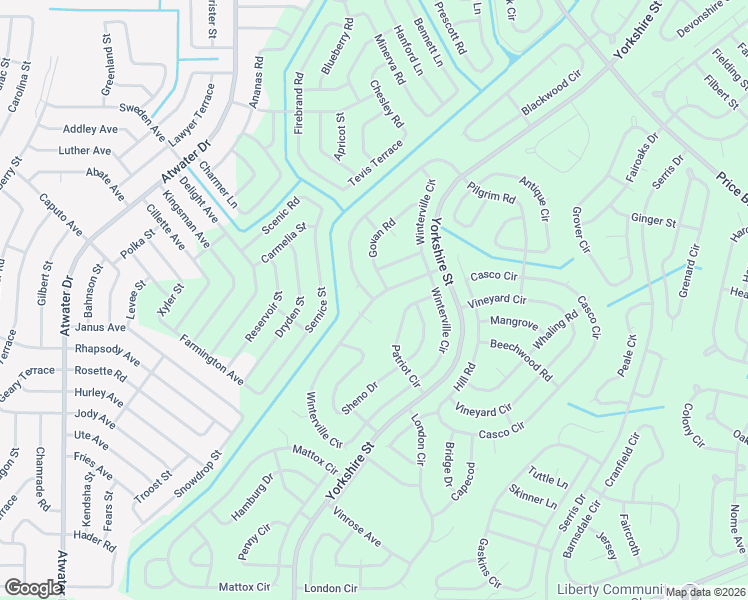 map of restaurants, bars, coffee shops, grocery stores, and more near Winterville Circle in North Port