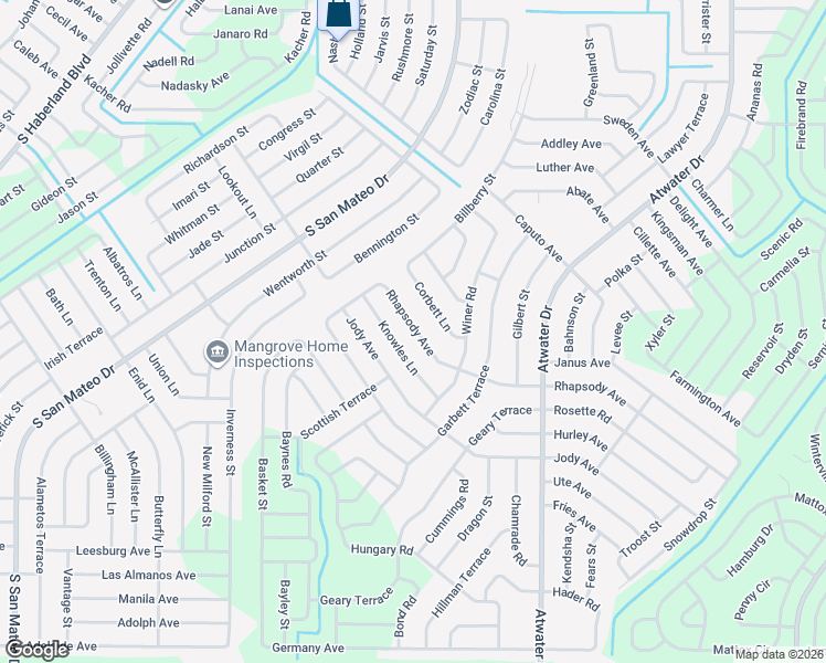 map of restaurants, bars, coffee shops, grocery stores, and more near 4613 Corbett Lane in North Port