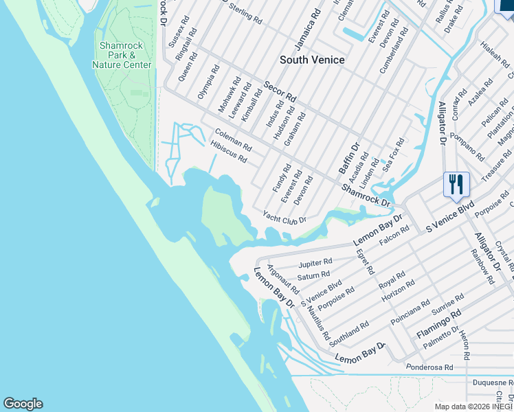 map of restaurants, bars, coffee shops, grocery stores, and more near 1585 Graham Road in Venice