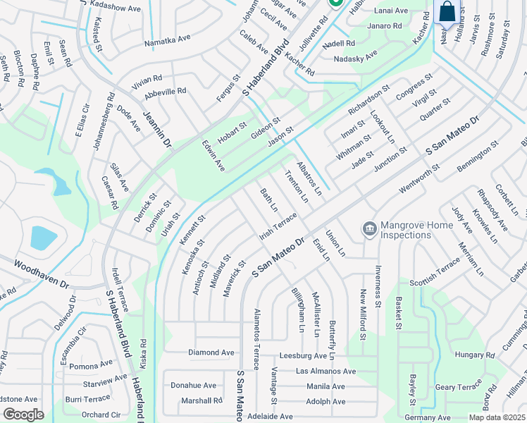map of restaurants, bars, coffee shops, grocery stores, and more near 3692 Birmingham Lane in North Port