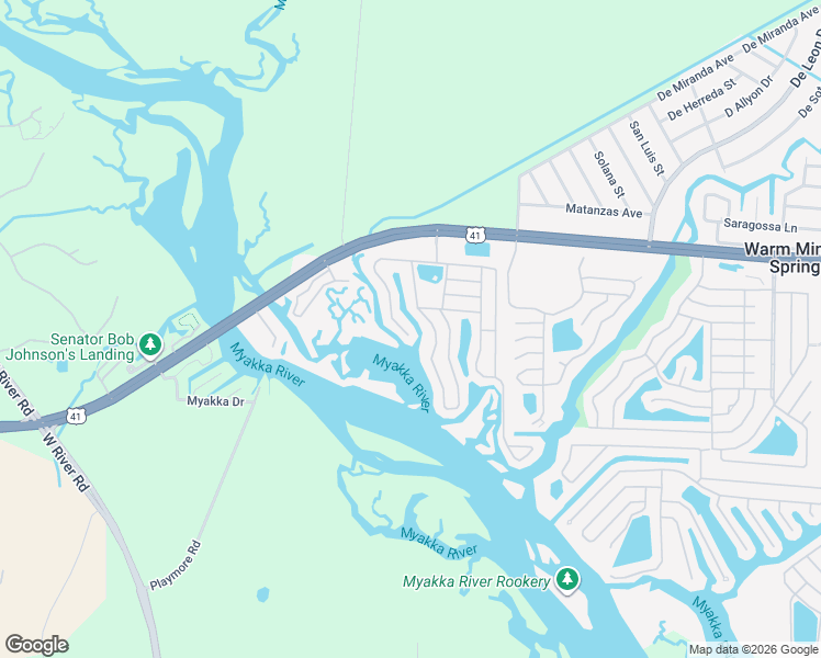 map of restaurants, bars, coffee shops, grocery stores, and more near 102 Lazy River Road in North Port