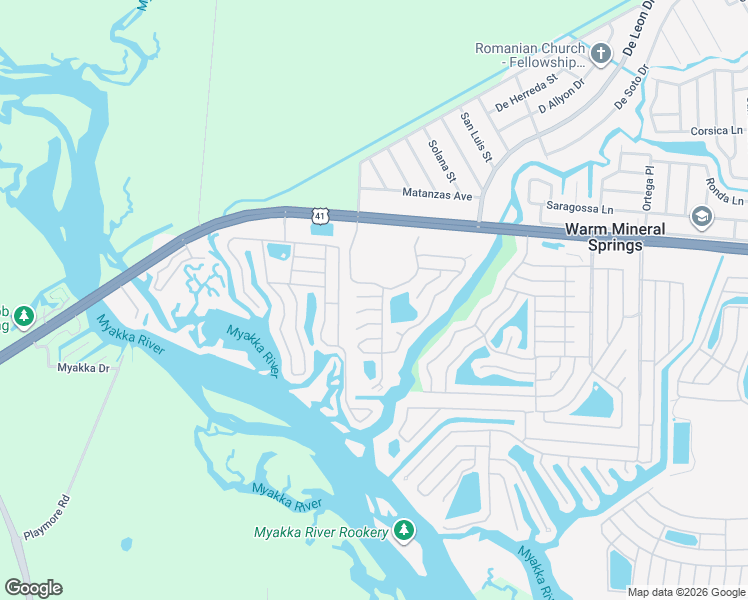 map of restaurants, bars, coffee shops, grocery stores, and more near 404 Woodale Court in North Port