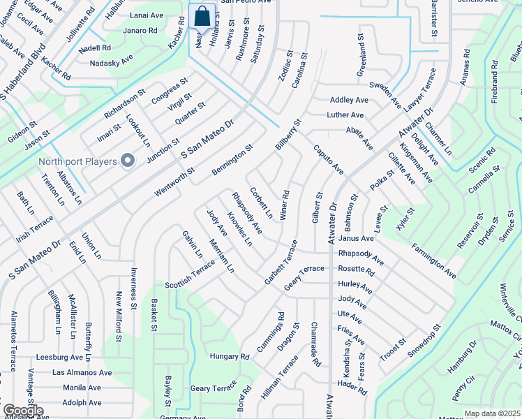map of restaurants, bars, coffee shops, grocery stores, and more near 4613 Corbett Lane in North Port