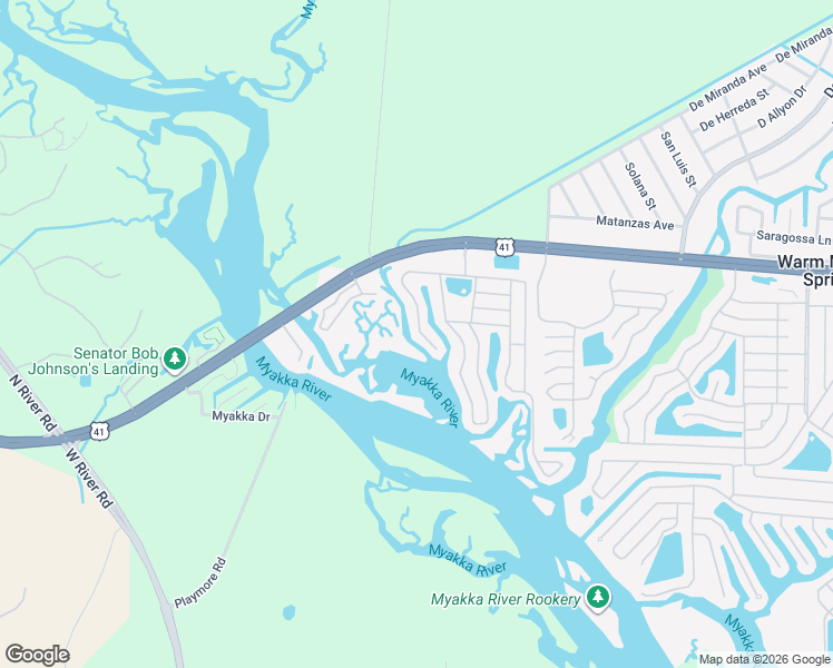 map of restaurants, bars, coffee shops, grocery stores, and more near 115 Lazy River Road in Venice