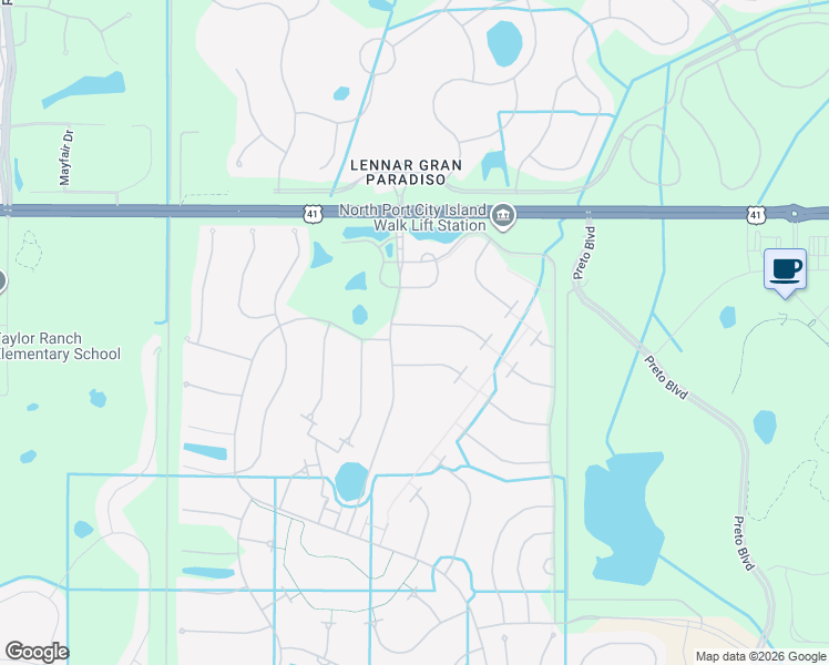 map of restaurants, bars, coffee shops, grocery stores, and more near 13467 Coluccio Street in Venice
