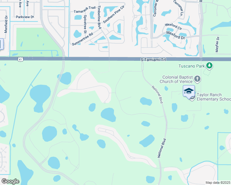 map of restaurants, bars, coffee shops, grocery stores, and more near 23554 Copperleaf Drive in Venice