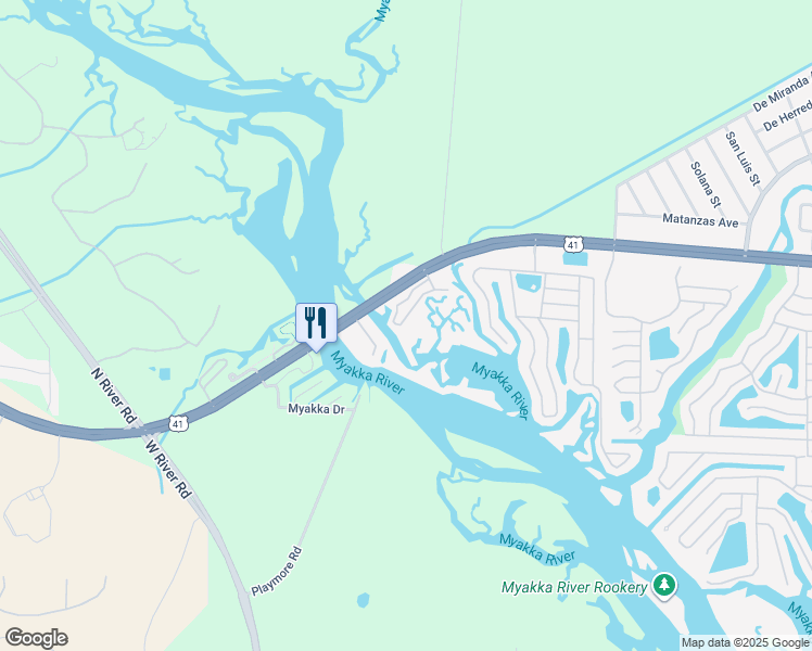 map of restaurants, bars, coffee shops, grocery stores, and more near 28 Edward Avenue South in North Port