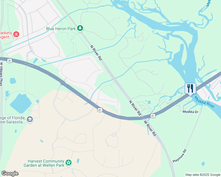 map of restaurants, bars, coffee shops, grocery stores, and more near in North Port