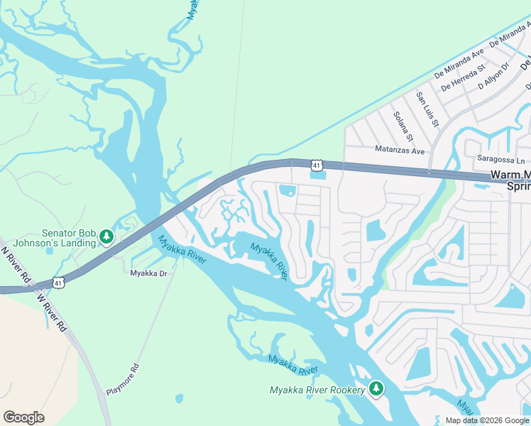 map of restaurants, bars, coffee shops, grocery stores, and more near 110 Martinique Road in Venice