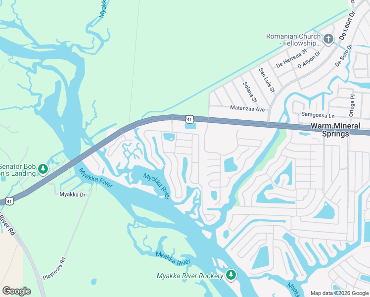 map of restaurants, bars, coffee shops, grocery stores, and more near 103 Tobago Way in North Port
