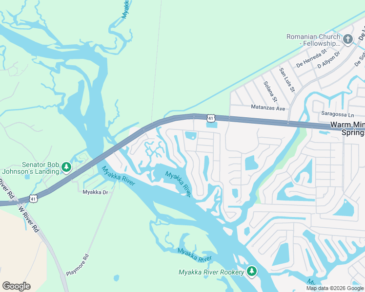 map of restaurants, bars, coffee shops, grocery stores, and more near 110 Martinique Road in Venice