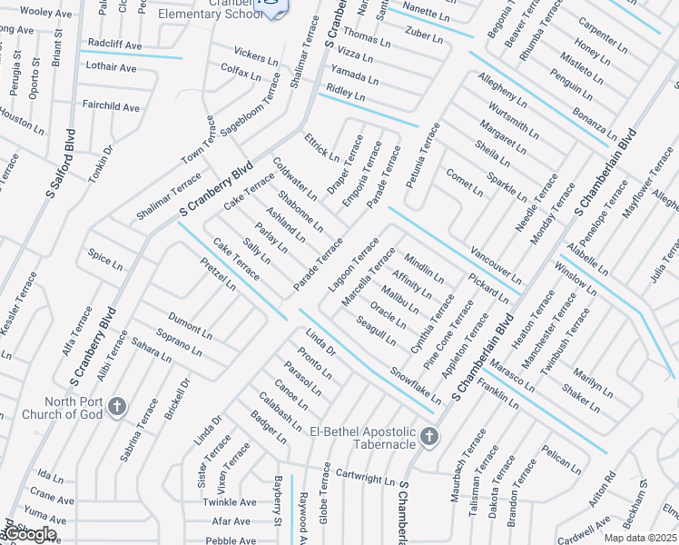map of restaurants, bars, coffee shops, grocery stores, and more near 4369 Lagoon Terrace in North Port