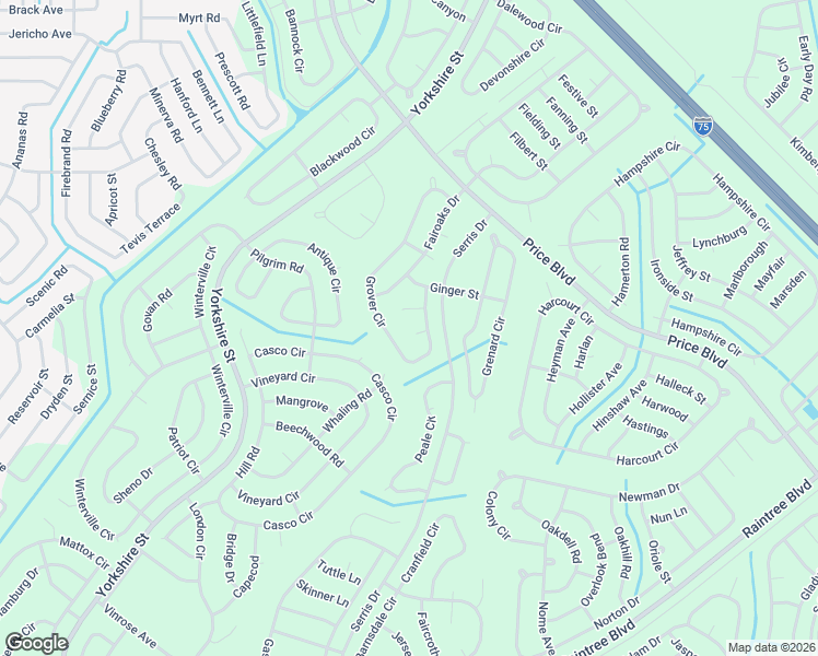 map of restaurants, bars, coffee shops, grocery stores, and more near Grover Circle in North Port