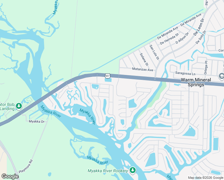 map of restaurants, bars, coffee shops, grocery stores, and more near 110 Rarotonga Road in North Port