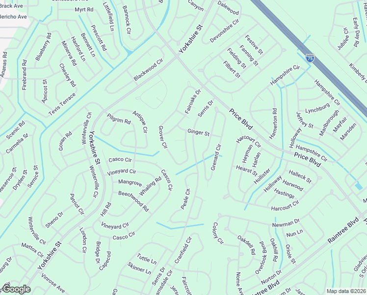 map of restaurants, bars, coffee shops, grocery stores, and more near Grover Circle in North Port