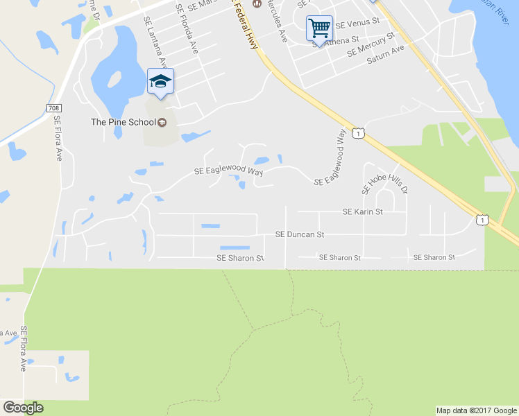 map of restaurants, bars, coffee shops, grocery stores, and more near 8865 Southeast May Terrace in Hobe Sound
