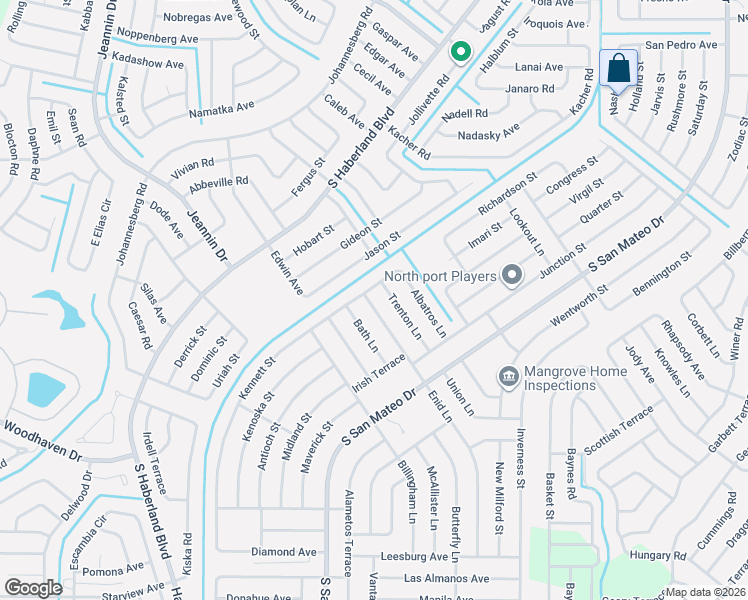 map of restaurants, bars, coffee shops, grocery stores, and more near 3608 Enid Lane in North Port