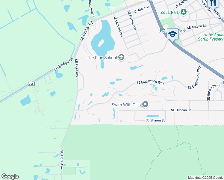 map of restaurants, bars, coffee shops, grocery stores, and more near 12850 Southeast Berwick Court in Hobe Sound