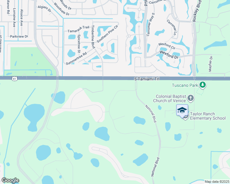 map of restaurants, bars, coffee shops, grocery stores, and more near 23167 Copperleaf Drive in Venice