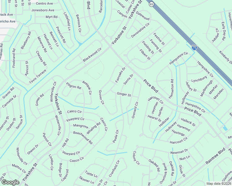 map of restaurants, bars, coffee shops, grocery stores, and more near Grover Circle in North Port
