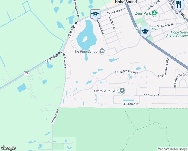 map of restaurants, bars, coffee shops, grocery stores, and more near 12850 Southeast Berwick Court in Hobe Sound