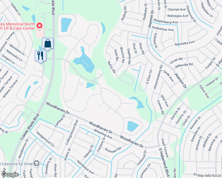 map of restaurants, bars, coffee shops, grocery stores, and more near 1579 Palmetto Palm Way in North Port