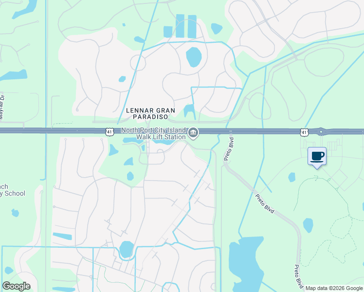 map of restaurants, bars, coffee shops, grocery stores, and more near 6012 Erice Street in Venice