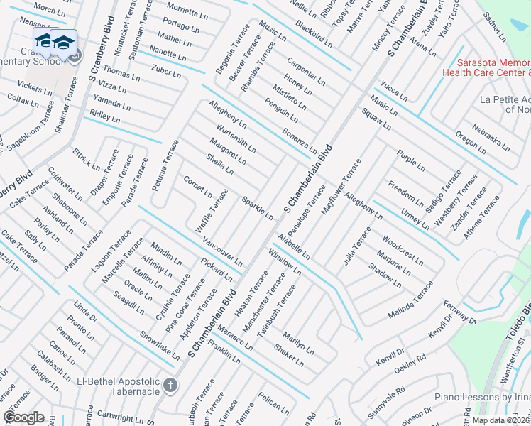 map of restaurants, bars, coffee shops, grocery stores, and more near in North Port