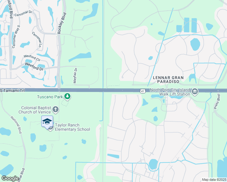 map of restaurants, bars, coffee shops, grocery stores, and more near South Tamiami Trail in Venice