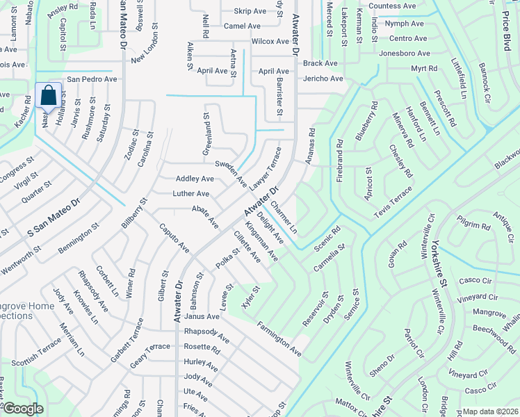 map of restaurants, bars, coffee shops, grocery stores, and more near 5004 Delight Avenue in North Port