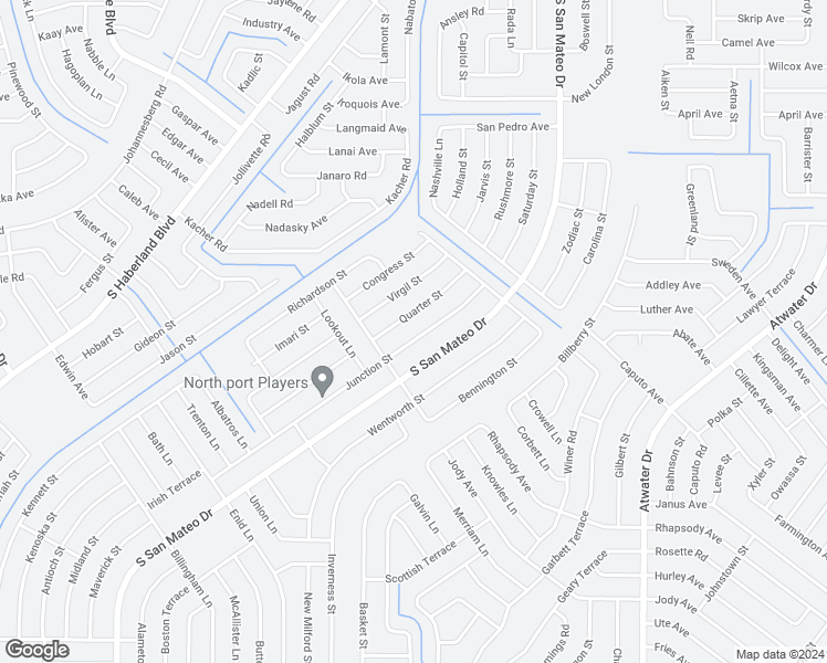 map of restaurants, bars, coffee shops, grocery stores, and more near 3215 Junction Street in North Port