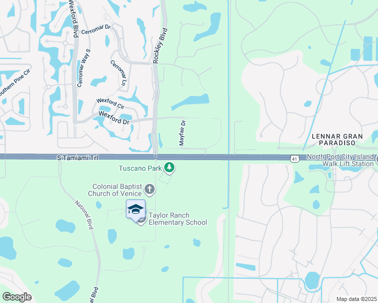 map of restaurants, bars, coffee shops, grocery stores, and more near 324 Fareham Drive in Venice