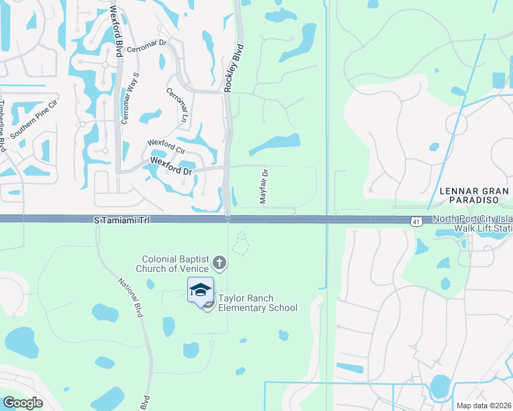 map of restaurants, bars, coffee shops, grocery stores, and more near 368 Fareham Dr in Venice