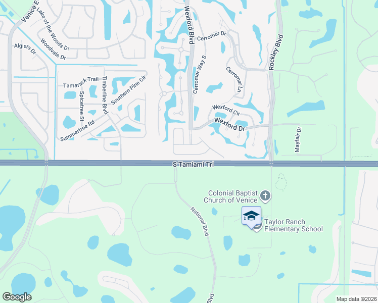 map of restaurants, bars, coffee shops, grocery stores, and more near 175 Braemar Avenue in Venice